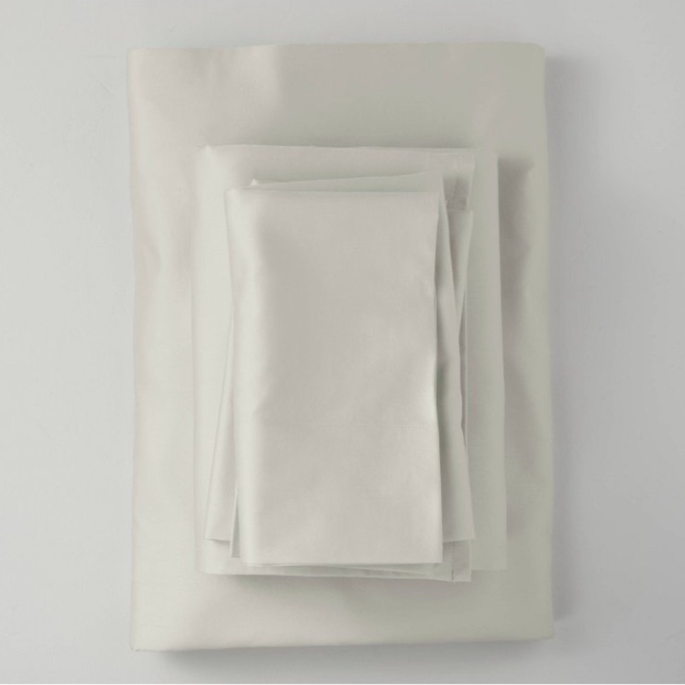 NEW Casaluna CK 500 Thread Count Supima Sateen Solid Sheet Set in Natural